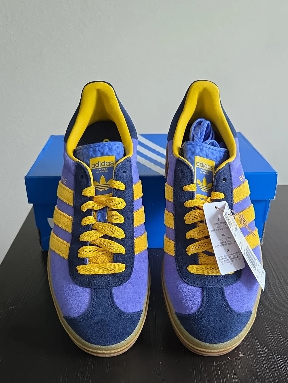 NWT Adidas Women's Gazelle Bold 'Night Indigo - Yellow' Shoes IH4211